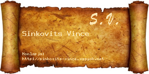 Sinkovits Vince névjegykártya